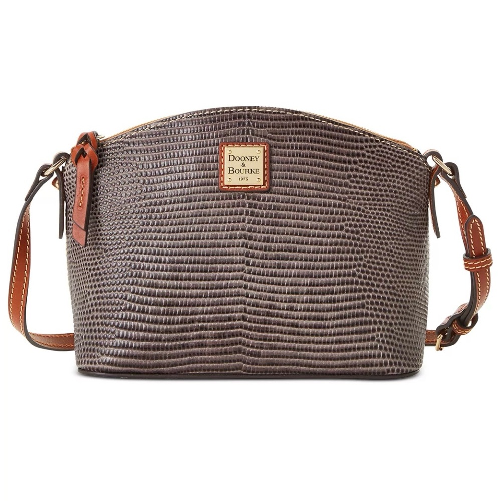 ❌SOLD❌ Dooney & Bourke Lizard Embossed Suki Crossbody Taupe - Picture 1 of 6